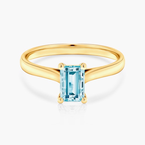 Pierścionek zaręczynowy SAVICKI: złoty, akwamaryn